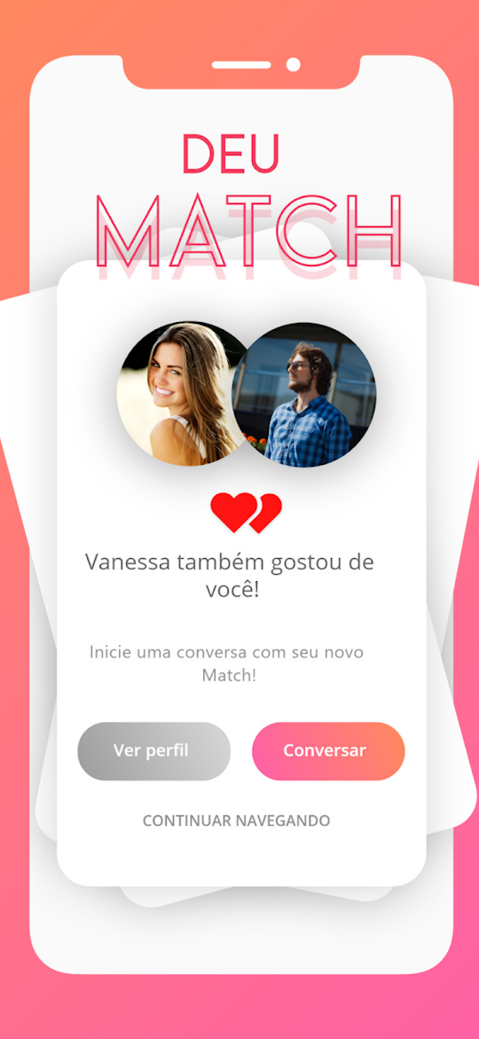 Tela de match do app